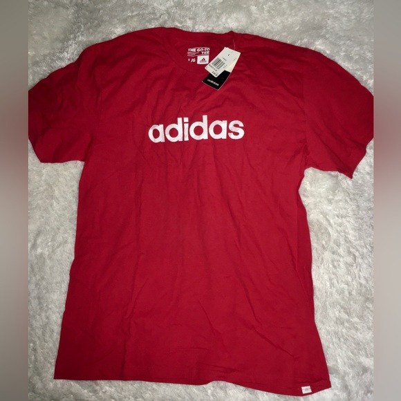 Adidas Red/Wht Short Sleeve Active Shirt sz Large - Picture 2 of 5
